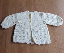 Hand Crochet baby matinee coat