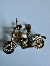 Vintage Sterling Silver Hallmarked Two Tine Motorbike Pendant