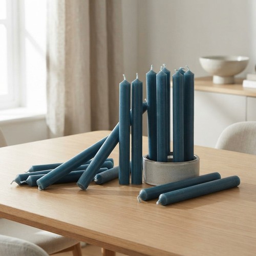 Elegant teal dinner candles - teal,