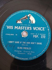 ELVIS PRESLEY I DON'T CARE IF THE SUN DON'T SHINE 78RPM HMV POP. 272