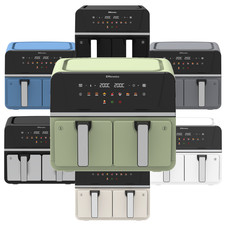 EMtronics Double Basket Air Fryer Dual Drawer 9 Litre - Various Colours