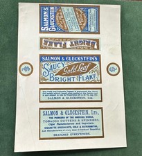 Rare Salmon & Gluckstein 'Saucy Gold Leaf ' Brand Tobacco Label Printers Proof