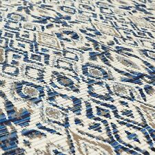 Blue Tribal Ikat Chenille