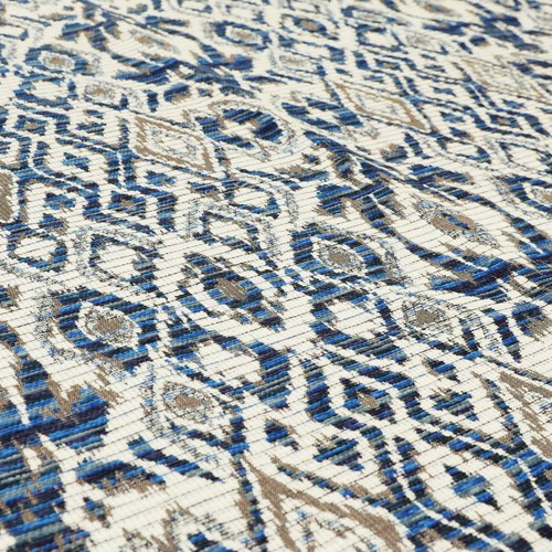 Blue tribal ikat chenille - tribal,