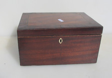 Victorian Wooden Box Antique Old Crate Wood Inlay Vintage Jewellery Pearl 10"W