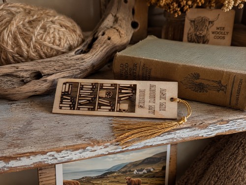 Handmade wooden bookmark - wooden, book