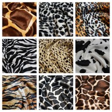 Animal Print Velboa Faux Fur Velour Fabric Craft Material 60" Wide