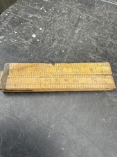 VINTAGE RABONE CHESTERMAN BOXWOOD & BRASS 24” FOLDING WOODEN RULE RULER No 1380