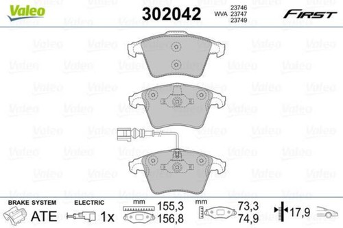 Front disc brake pad - front, valeo