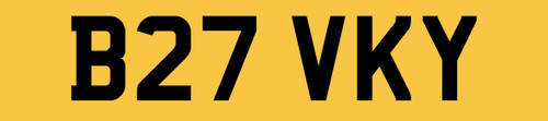 Vicky number plate b27 vky - plate,