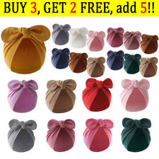Infant Baby Beanie Turban Hat Rabbit Kids Ear Bow Knot Cap Newborn Head Wrap