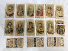 12 Three Castles Cigarette Antique Silk Trading Cards Kings and Queens England