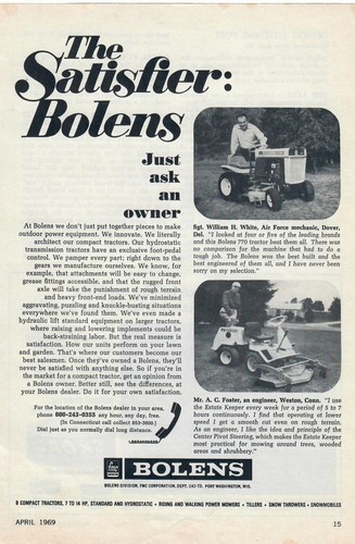 1969 bolens ride lawn - ride,