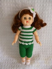 Hand crochet set for a 7.5/ 8" Doll ie rosebud/ginny (shown on a Ginny)