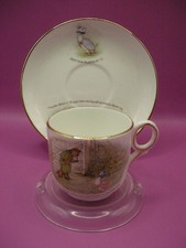 GRIMWADES BEATRIX POTTER PETER RABBIT & FRIENDS CUP & SAUCER c1920's.