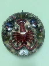 Vintage Lobster & Mussel Seafood Plate Portugal Pottery Majolica Palissy Style