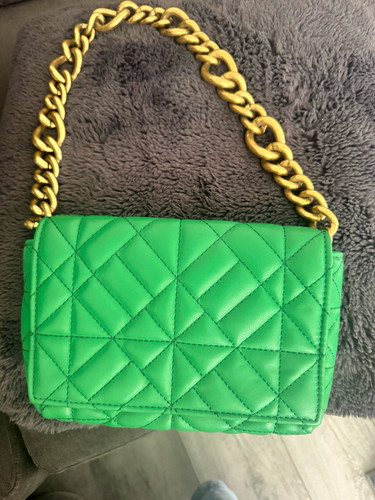 Zara green quilted faux - zara,