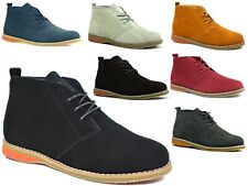 Mens Leather Ankle Desert Grey