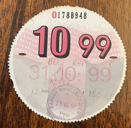 0riginal used car tax - tax, disc
