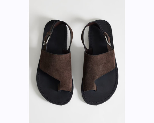 Dark brown real suede - dark,