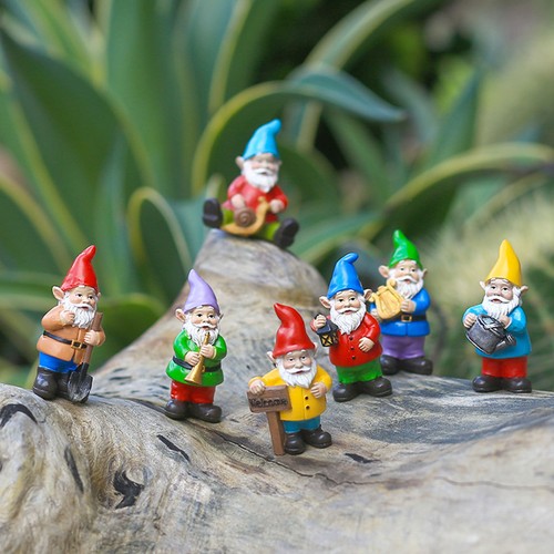 7pcs garden gnome statue - garden,