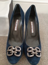 Guglielmo Rotta Italian Navy Suede High Heel Shoes. EU Size 36. UK Size 3 VGC