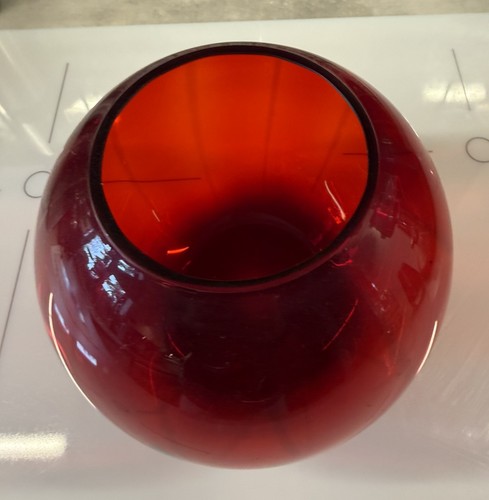 Ruby red bowl vase - ruby, ornament