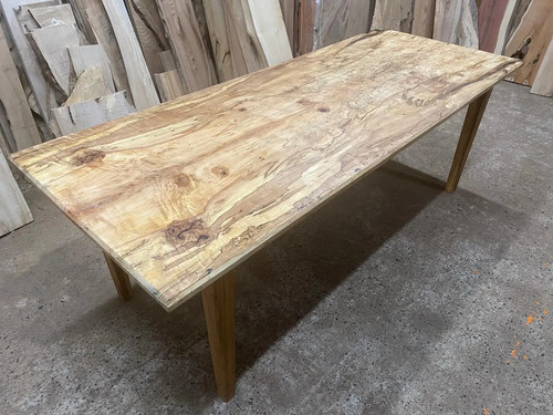 Spalted beech dining table - spalted, on