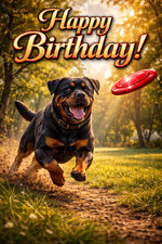 Rottweiler Dog Birthday Card