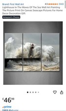 Lighthouse Canvas Painting 3 Piece Wall Art RRP £47