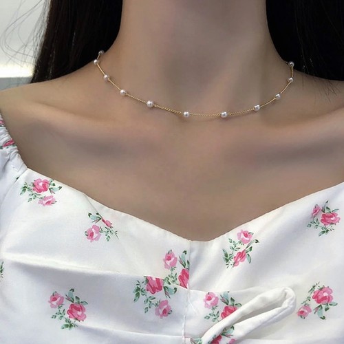 Pearl necklace choker - choker, chain