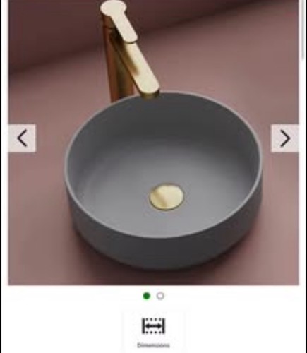 Matt grey round - matt, counter