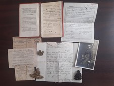 WW1 MEMORABILIA - INJURED SOLDIER'S LETTER HOME TO HIS MOTHER & Discharge Papers