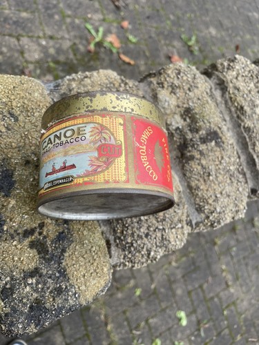 Canoe tobacco tin antique - canoe,