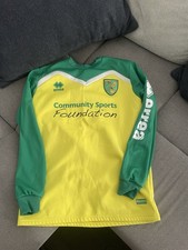 Norwich City Training Football Soccer Sweatshirt Jacket Yellow Errea Mens Size M