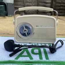 Bush Classic - Mini Portable Vintage Style AM/FM/AUX Radio - Cream - JN 7024