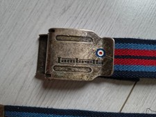 Lambretta Red/Blue Canvas Belt, Silver Coloured Buckle 47"
