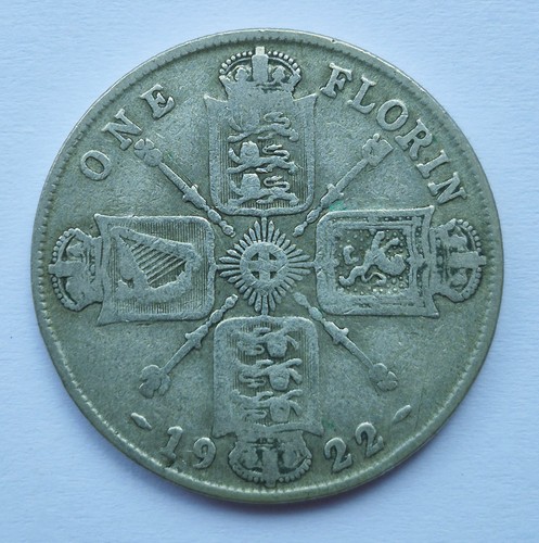 1922 george one florin coin - george,