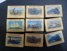9 x Vintage Empty Match Boxes - Speed Through The Ages Theme