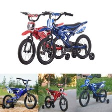 16 18 inch Wheel Kids Bike Moto Style Cycle Boys Girls Bicycle with Stabilisers