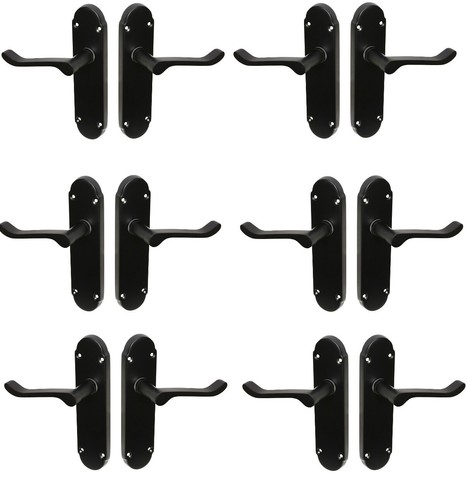 Matt black door handles - black, pack