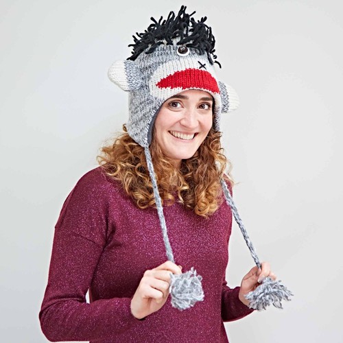 Hand knitted woolly - hand, wild