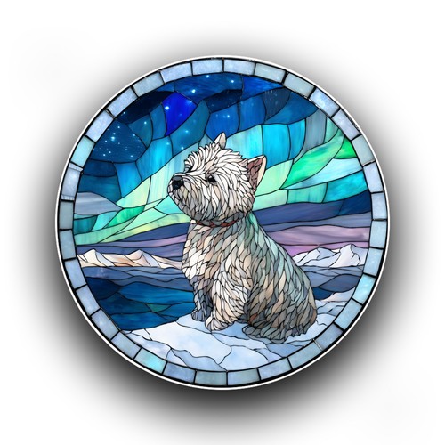 Westie terrier northern lights - westie,