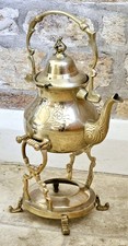 Vintage Brass Teapot On Stand