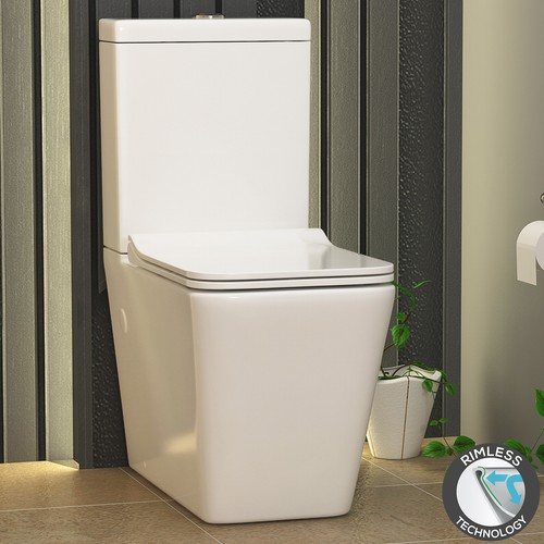 Rimless close coupled toilet - close,