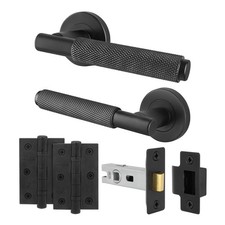 Black Knurled Door Handles