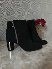 ? ? Faith Black Suede Ankle Boots – Size 5 (UK)