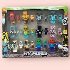 Minecraft Style My World Figures Set Of 24 PCS Building Blocks Toys Kids Gift