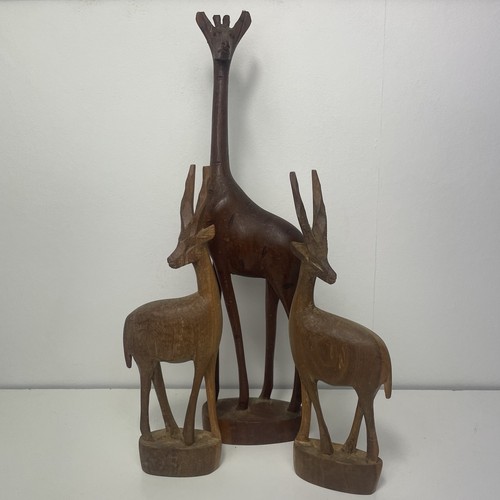 Vintage mcm hand carved - carved, wooden