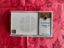 1968 Perdio Popsy 2 Transistor Radio Vintage Portable LW/MW Grey Case c/w Cover